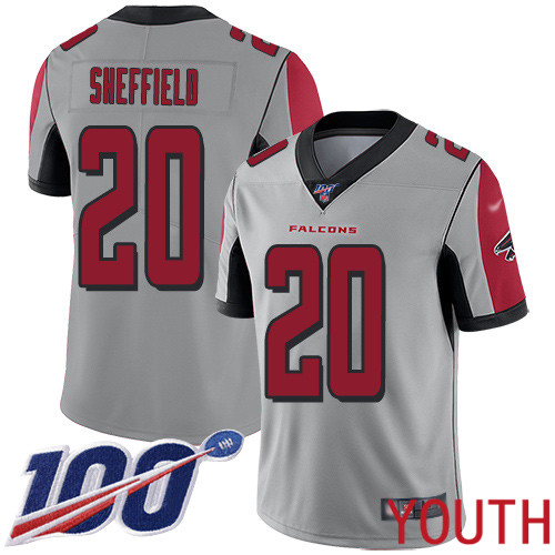 Atlanta Falcons Limited Silver Youth Kendall Sheffield Jersey NFL Football 20 100th Season Inverted Legend